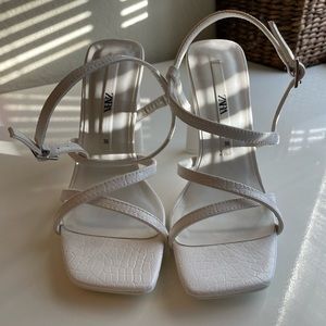 Zara white heels